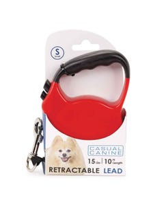 Casual Canine Belted Retractable Lead S 10ft Red