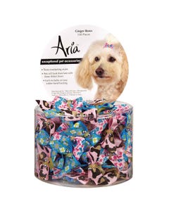 Aria Ginger Dog Bows Canister, 100 pc