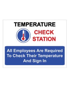 Temperature Check Station - 18" x 24"  Sign