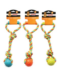 Chomper Rope Tuggers with Spike Ball & Handle